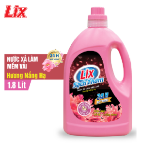 Nước xả vải Lix can 1.8L sạch thơm hương ngàn hoa/hương nắng tinh khôi/hương nắng hạ.