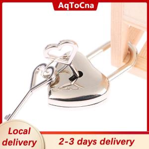 [COD] AqToCna Ship within 24 hours 1Set Heart Shape Padlock Mini Luggage Hardware Locks With Key Lock For Travel Wedding Jewelry Box Diary Book Suitcase