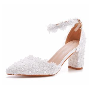 XXSHXY · 7cm womens White high heels wedding shoes㏇X0415