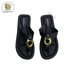 Sandal Jepit Wanita Jelly Flat Motif Mutiara Love Bunga Trendi Anti Slip Terbaru