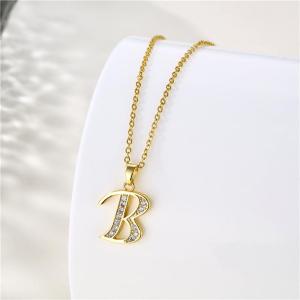 Kalung Huruf Abjad Soo Jin Rantai Liontin Titanium