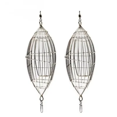 ALBIN Durable Design Fishing Bait Cage Compact Size Stainless Steel Fishing Lure Cage Fishing Gadgets Lightweight Fishing Tools Freshwater Fishing