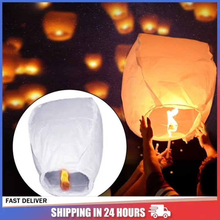 12inch 20pcs White Sky Lantern Wishing KongMing Lantern DIY Paper