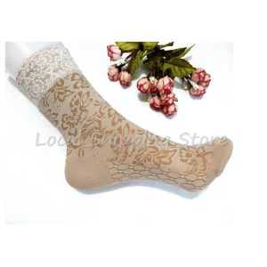 【LOCAL SHIP】1Pair Sarung Kaki Gaya Bunga Tebal Muslimah Stokin New Flower Design Muslimah Women Ankle Sock Skin Sock 丝袜