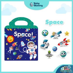 ReadyStock Reusable Children Sticker Books Quiet Book for Kids 100% Safe No Adhesive Animal Dinosaur Vehicle Space