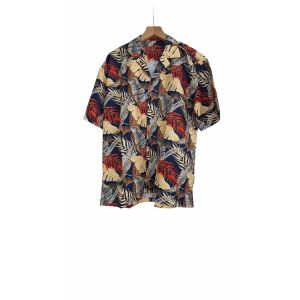 Áo sơ mi đi biển nam nữ TRAZ hoạ tiết hoa lá nổi bật chất liệu Kate thá¡ dày dặn không co rút