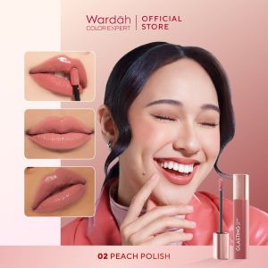 NEW! Wardah Glasting Liquid Lip - Hi-Pigmented Glass Color Ringan Tidak Lengket Transferproof