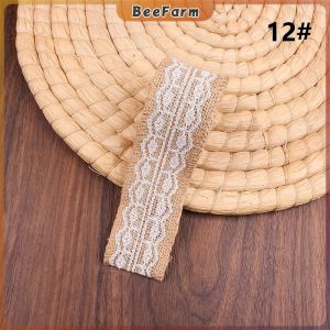 B.F. 2m Handmade Decorations Linen Volume Burlap Ribbon Cloth Roll Lace DIY Manual Accessories