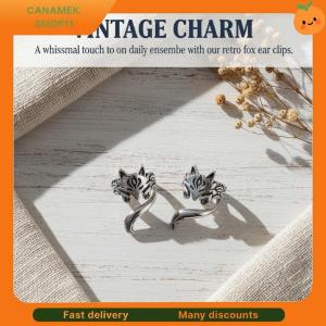 ❣️❣️❣️ New Trendy Fox Shape Clip Earrings For Women Antique Silver Color Ear Cuff Girl Statement Jewelry