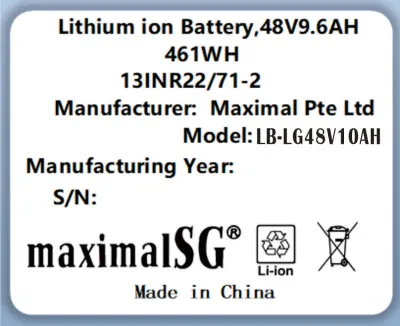 Battery for Electric bicycle / ebike / PAB KOL Max+ X20 X16