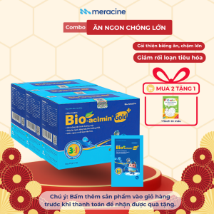 Combo 3 Cốm Vi Sinh Bio acimin Gold Hỗ Trợ Tiêu Hóa Kích Thích Ăn Ngon Cho Trẻ Em Người Lớn Giúp Tăng Sức Đề Kháng Bổ Sung Vi Chất Và Các Amin Thiết Yếu Hộp 30 Gói