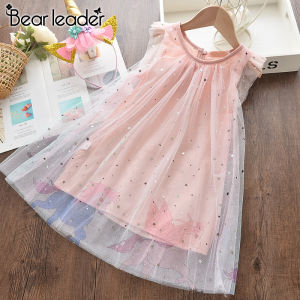 หมีผู้นําสาวชุดฤดูร้อนสาวพรรคชุดเย็บปักถักร้อยที่สง่างามเด็กสาวโบว์ชุดเจ้าหญิงหวานชุดยูนิคอร์นชุด