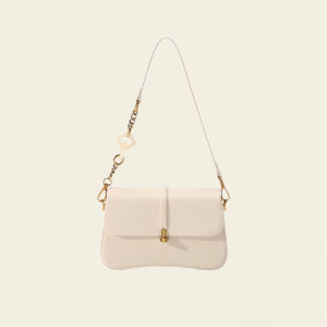 Luxury top-grain leather flap crossbody bag for women niche design high-end elegant chain small square bag fashionable and versatile suitable for daily commuting #7973