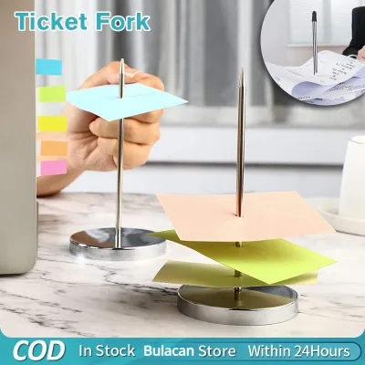 Restaurant Receipt Holder Metal Straight Rod Ticket Fork Desk Receipts Check Bill Fork