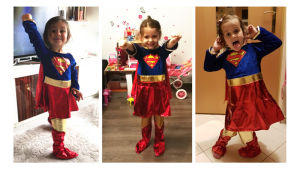 Kids Superman Super girls Cosplay Costume Fancy Dress Carnival Birthday Party