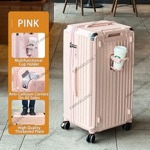 TRAVELCUL 5 Wheels Luggage Cup Holder Suitcase 20/26/30Inch Luggage Bag Travel Large Capacity