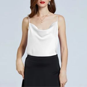 Áo hai dây nữ cổ đổ mặc trong vest blazer chất vải lụa latin thoáng mát khi mặc - VannhShop AO0013