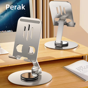 COOBOWE Full Metal Phone Stand Holder Hp Portable Desktop Stand Tablet Holder 360 Degree Rotatable Hp Meja Durable Anti-slip Phone/iPad Holder