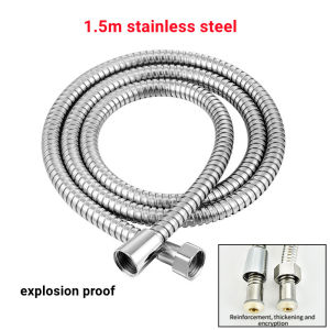 1.5m/2m Stainless Steel Shower Hose Flexible Encryption Explosionproof Extension Pipe Spring Tube Pu