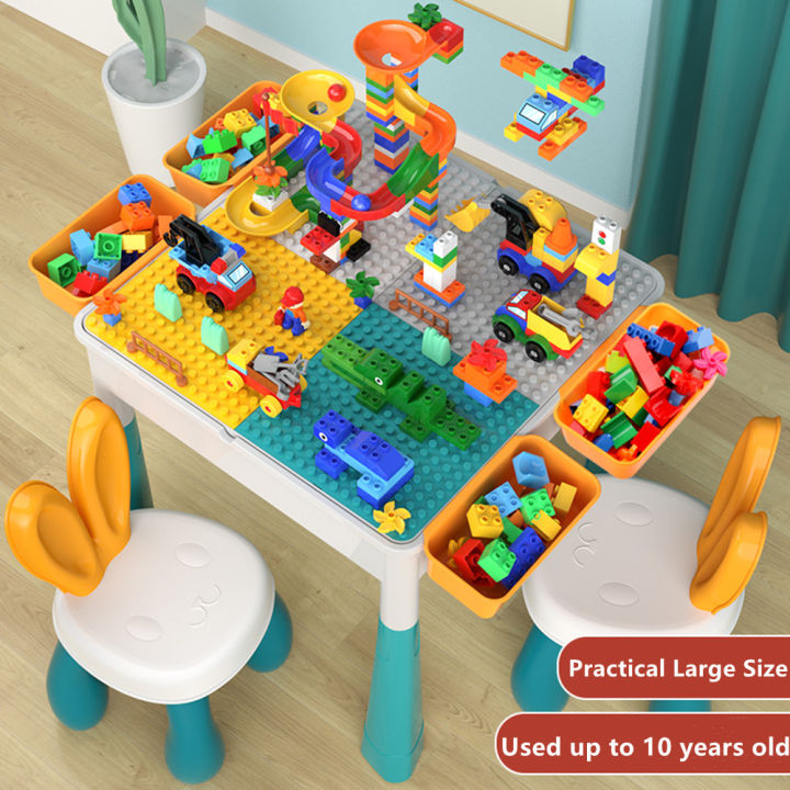 Neverfade Multipurpose Children Building Block Table Learning Study