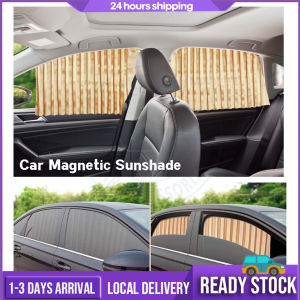 4Pcs Magnetic Car Sunshade Window Curtain Rail Car Curtain Car Sunshade Magnetic Suction Car Curtain Luxury UV Sun Protection Cut 磁铁汽车遮阳帘