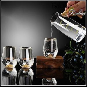 Badao Luxury Glass Vodka Glass Sake Shochu Glass Bar Liqueur Double Bottom Foil Glass Tea Cup High-end Gifts Hard Liquor