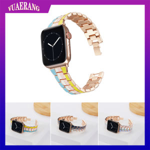 VUAERANG Rainbow Women compatible for Apple Watch 6 5 4 40 44mm i Watch SE Series 3 2 38 42mm Stainless Steel Link Bracelet