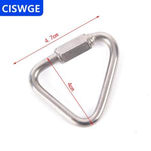 [COD] CISWGE Triangle Carabiner Stainless Steel Keychain Snap Clip Hook Buckle Screw Lock