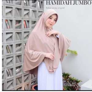 Jilbab Bergo Hamidah Jumbo Jersey Menutup Dada Hijab Instan Sport Ped Antem