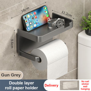 MJY Toilet Tissue Paper Holder Wall Mounted Bathroom Tissue Storage Holder Toilet Roll Paper Holder