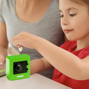 กระปุกออมสินเล่นสมมติสำหรับเด็กพร้อมล็อคและกล่องเก็บเงินสดของเล่นเพื่อการศึกษาสำหรับเด็กเรียนรู้การจัดการเงิน