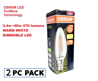 2 PC PACK | E14 LED OSRAM LED Performance Filament Bulb | 4W=40W | 220-240V | 827 WARM WHITE-Dimmable LED