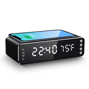 Đế sạc nhanh không dây từ tính cho điện thoại công suất 15W tích hợp loa bluetooth đồng hồ xem giờ báo thức báo nhiệt độ Thiết Bị Đa Năng Sạc Và Nghe Nhạc - Lazada