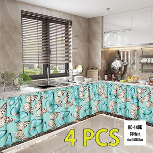 【Buy 2 Take 2】 Lababo Kitchen Curtainl Green Elegant Design Kurtina Sale Free Shipping Decorate the Kitchen and Short Windows