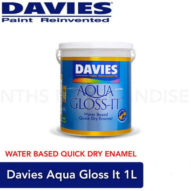 Davies Aqua GlossIt 1 Liter Waterbased QDE for Wood or Metal Water based Quick Drying Enamel