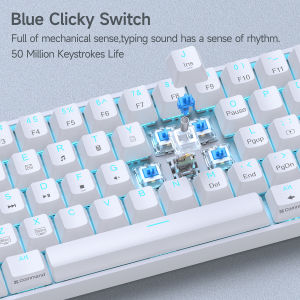 Dk61se Bàn Phím Cơ 61 phím 60% bố trí Loại-C có dây hỗn hợp ánh sáng đầy màu sắc cho windows và MAC OS