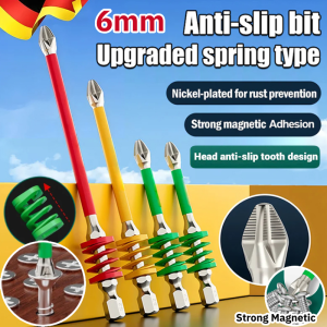 6mm Strong Magnetic Rainbow Spring Screwdriver Super Hard Non-Slip Hole Opener Drilling Tools Ceramic Marble Cross Hex Drill Bit