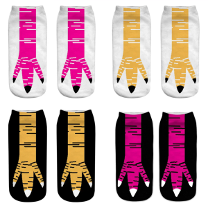 High Elasticity Quirky 3D Printed Chicken Claw Pattern Ankle Socks for Women and Men Funny Short Socks Party Gag Gift