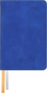 POPRUN 2025 Pocket Calendar[Size 3" x 4.5" - Leather Soft Cover] 2025 Small Planner Weekly and Monthly for Purse - Black