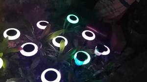 SXH  Solar Wall Light Round Lamp Indoor LEDRGB Ground-mounted Courtyard Landscape Garden Lawn Light IP65 Waterproof