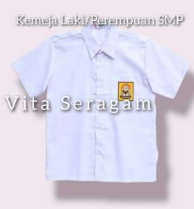 Bisa Cod Baju Seragam Putih SMP Lengan Pendek Seragam Sekolah