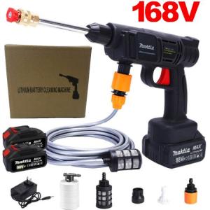 Portable Lithium Battery 48v-168v High-Cleaning Spray Water Gun for Wireless Car Wash Machine Pressure Cleaning