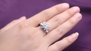 Nhẫn zircon cá tính đính kim cương thời trang Tonglin thiết kế độc đáo 925 Nhẫn nữ bạc sterling rings