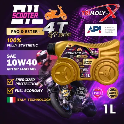 TRIMOLY-X GP SERIES 10w40 4T 1L ESTER+PAO Fully Synthetic API SP JASO MB Scooter Engine Oil
