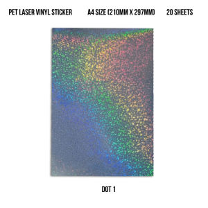 Yasen A4 Size PET Vinyl Laser Stickers Paper 20 Sheets 135GSM Labeling Sticker More Design