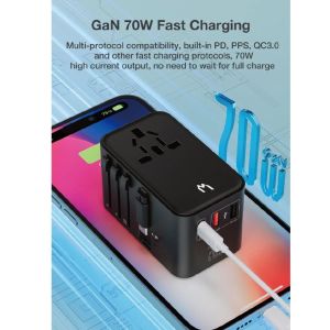 Mediatech GaN Travel Adaptor GaN 70W Fast Charging MT-809 With Cable