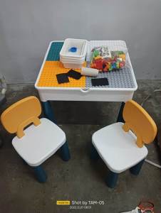 BYJ Building Blocks Table with Chair and Storage Best Gift for Kids Blocks Playset
