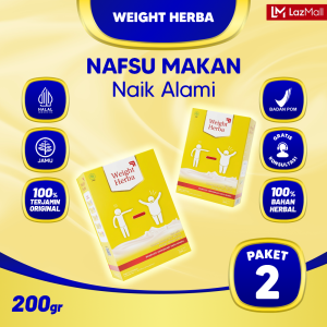 WEIGHT HERBA 2 BOX No 1 Tingkatkan Nafsu Makan Alami Untuk Badan Ideal Herbal 200gram/box