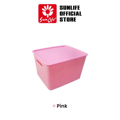 Sunlife Narita Keranjang Plastik S-M-L Dengan Tutup Multipurpose Basket Serbaguna SNL-704