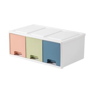 【HOT】Desktop storage box drawer multi-layer small cabinet cosmetic skin care products dormitory desk office plastic box， Monitor and computer riser for desktop in office suitable for female workstations